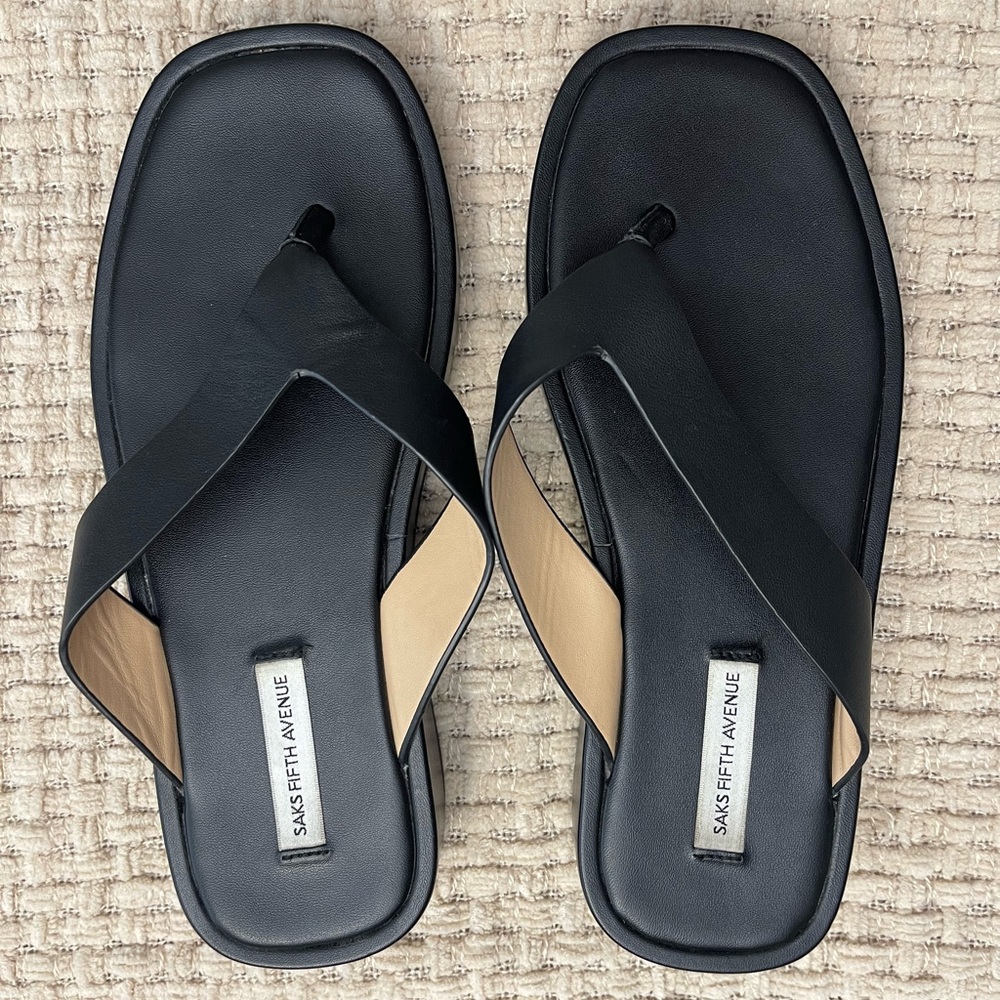Saks Fifth Avenue Black Minimalist Sandals